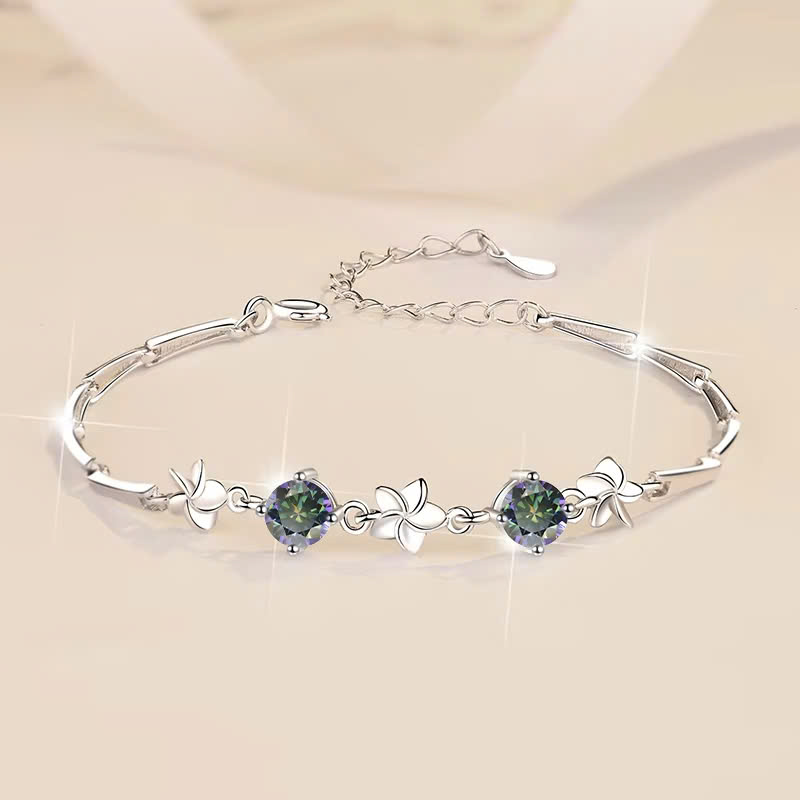 Vòng Tay ESME ESSL009C Kim Cương Đá Moissanite Bạc 925 Xi Kim 5 lớp
