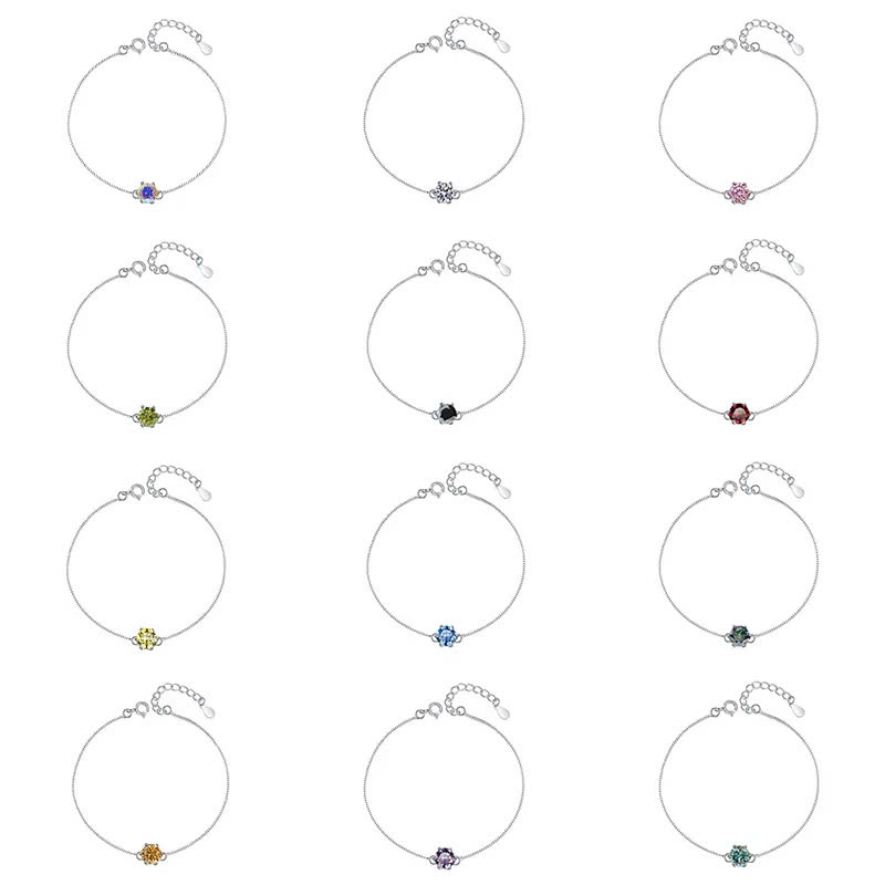 Vòng Tay ESME ESSL004C Kim Cương Đá Moissanite Bạc 925 Xi Kim 5 lớp