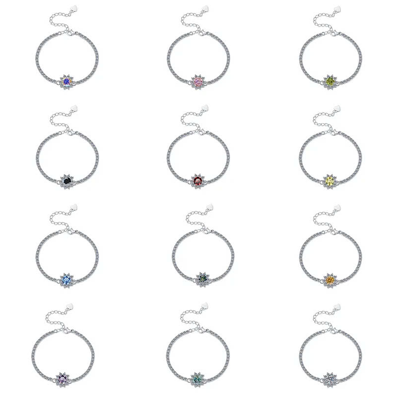 Vòng Tay ESME ESSL005C Kim Cương Đá Moissanite Bạc 925 Xi Kim 5 lớp