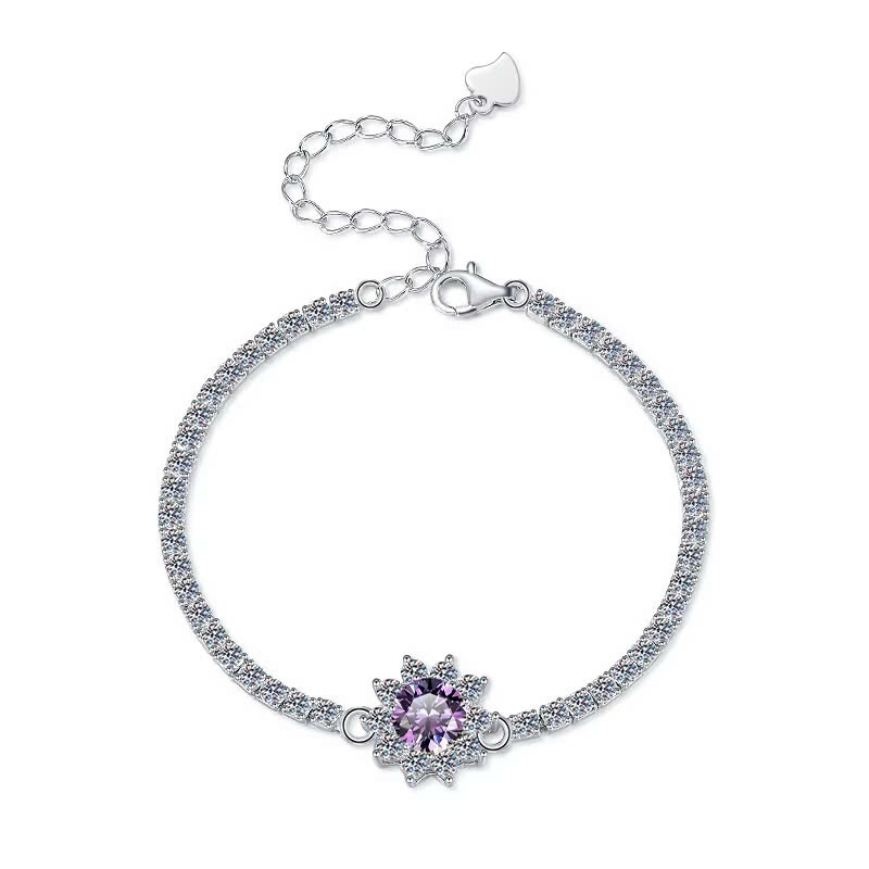Vòng Tay ESME ESSL005C Kim Cương Đá Moissanite Bạc 925 Xi Kim 5 lớp