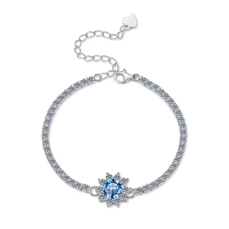 Vòng Tay ESME ESSL005C Kim Cương Đá Moissanite Bạc 925 Xi Kim 5 lớp
