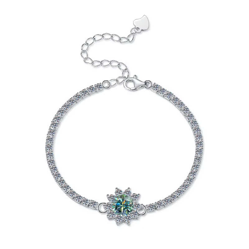 Vòng Tay ESME ESSL005C Kim Cương Đá Moissanite Bạc 925 Xi Kim 5 lớp