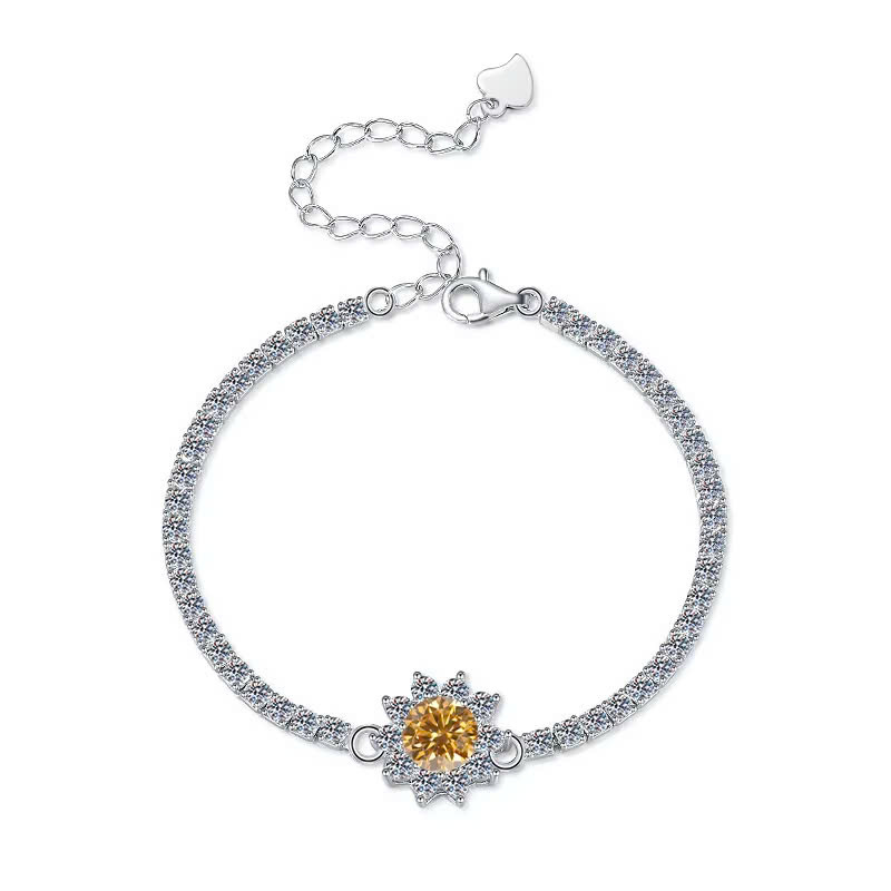 Vòng Tay ESME ESSL005C Kim Cương Đá Moissanite Bạc 925 Xi Kim 5 lớp