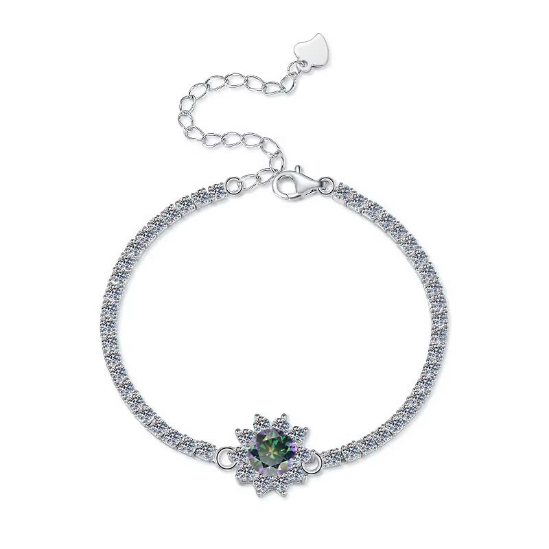 Vòng Tay ESME ESSL005C Kim Cương Đá Moissanite Bạc 925 Xi Kim 5 lớp
