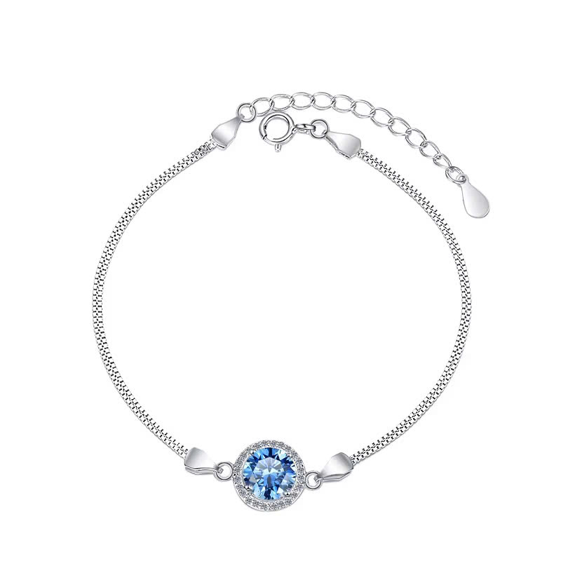 Vòng Tay ESME ESSL002C Kim Cương Đá Moissanite Bạc 925 Xi Kim 5 lớp