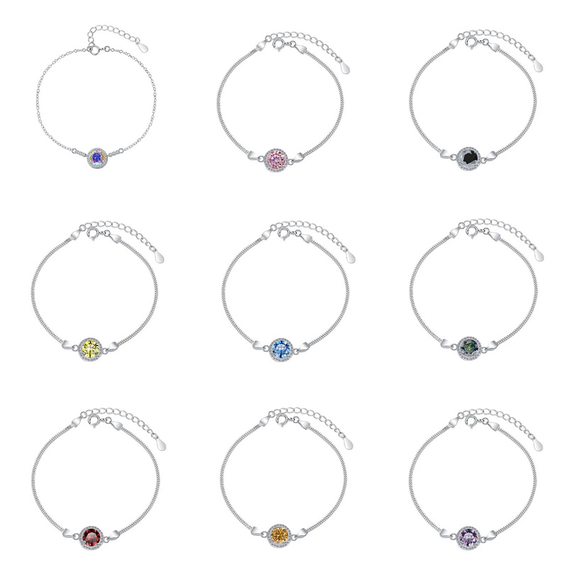 Vòng Tay ESME ESSL002C Kim Cương Đá Moissanite Bạc 925 Xi Kim 5 lớp