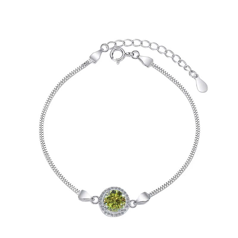 Vòng Tay ESME ESSL002C Kim Cương Đá Moissanite Bạc 925 Xi Kim 5 lớp