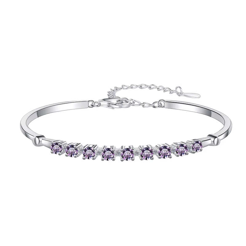 Vòng Tay ESME ESSL011C Kim Cương Đá Moissanite Bạc 925 Xi Kim 5 lớp