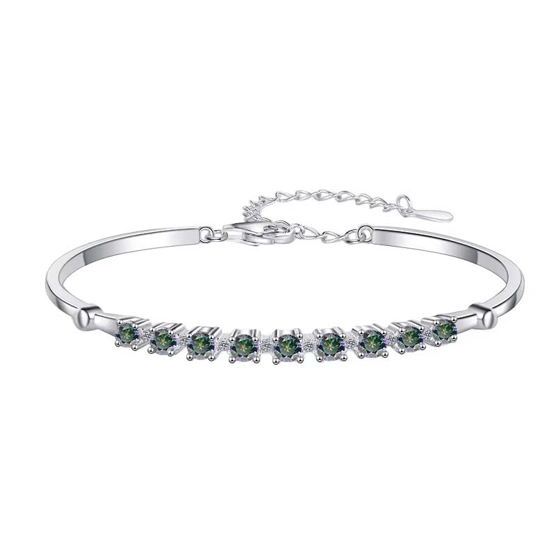 Vòng Tay ESME ESSL011C Kim Cương Đá Moissanite Bạc 925 Xi Kim 5 lớp