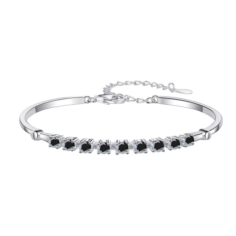 Vòng Tay ESME ESSL011C Kim Cương Đá Moissanite Bạc 925 Xi Kim 5 lớp