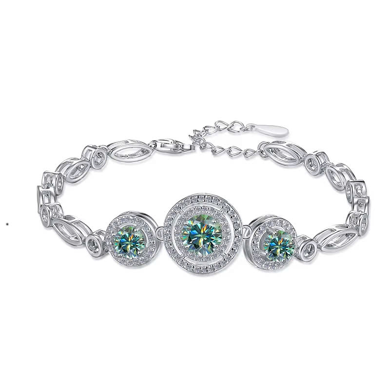 Vòng Tay ESME ESSL015C Kim Cương Đá Moissanite Bạc 925 Xi Kim 5 lớp