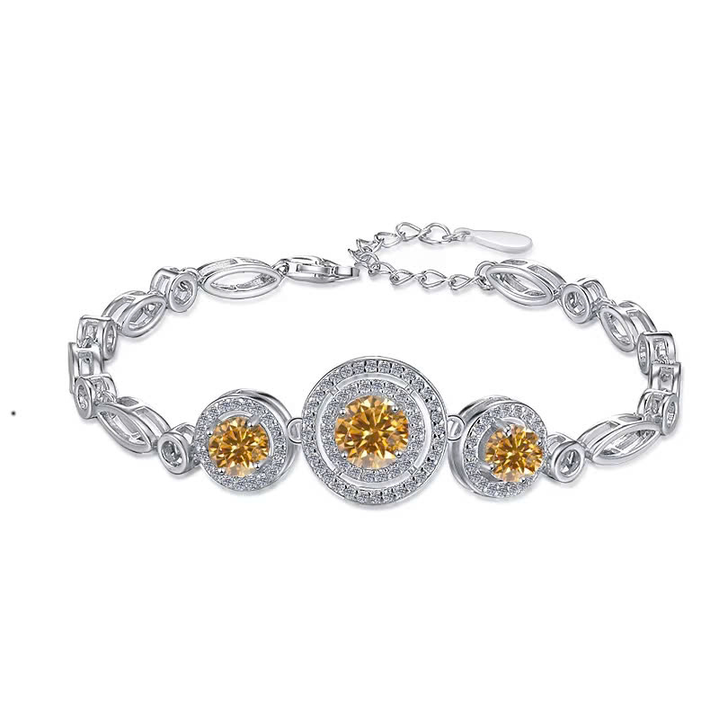 Vòng Tay ESME ESSL015C Kim Cương Đá Moissanite Bạc 925 Xi Kim 5 lớp