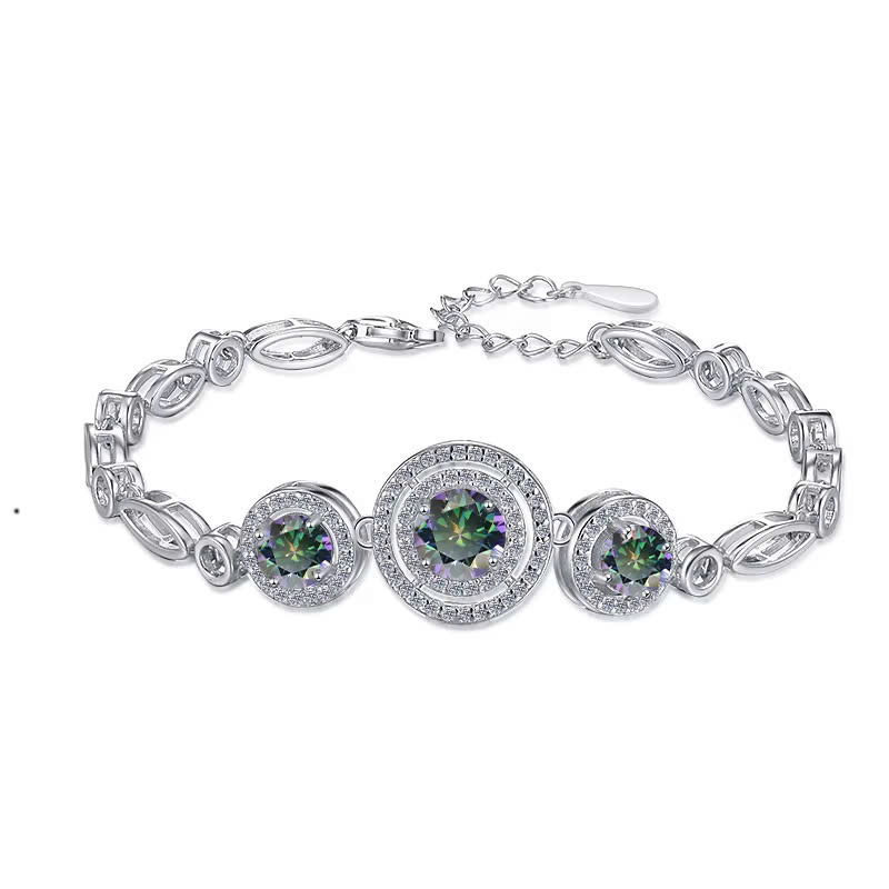 Vòng Tay ESME ESSL015C Kim Cương Đá Moissanite Bạc 925 Xi Kim 5 lớp