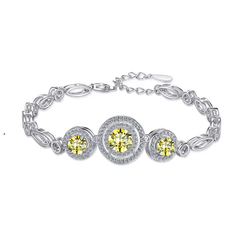 Vòng Tay ESME ESSL015C Kim Cương Đá Moissanite Bạc 925 Xi Kim 5 lớp