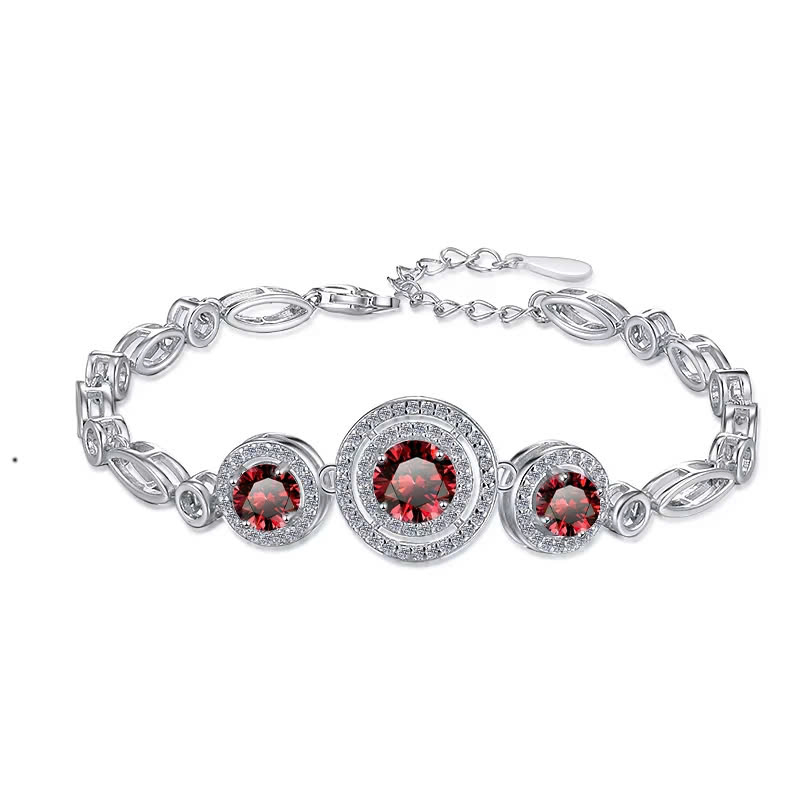 Vòng Tay ESME ESSL015C Kim Cương Đá Moissanite Bạc 925 Xi Kim 5 lớp