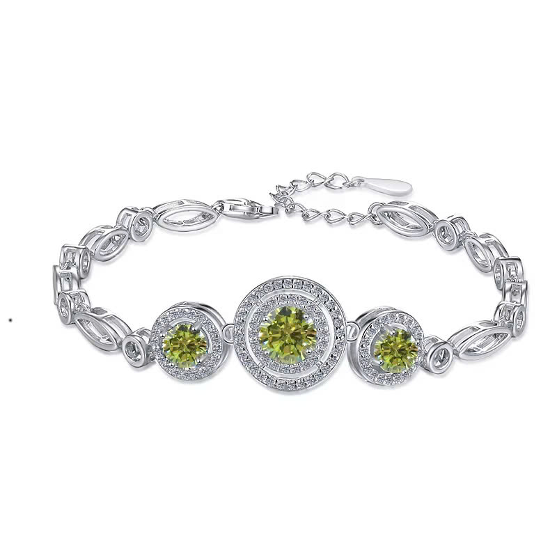 Vòng Tay ESME ESSL015C Kim Cương Đá Moissanite Bạc 925 Xi Kim 5 lớp