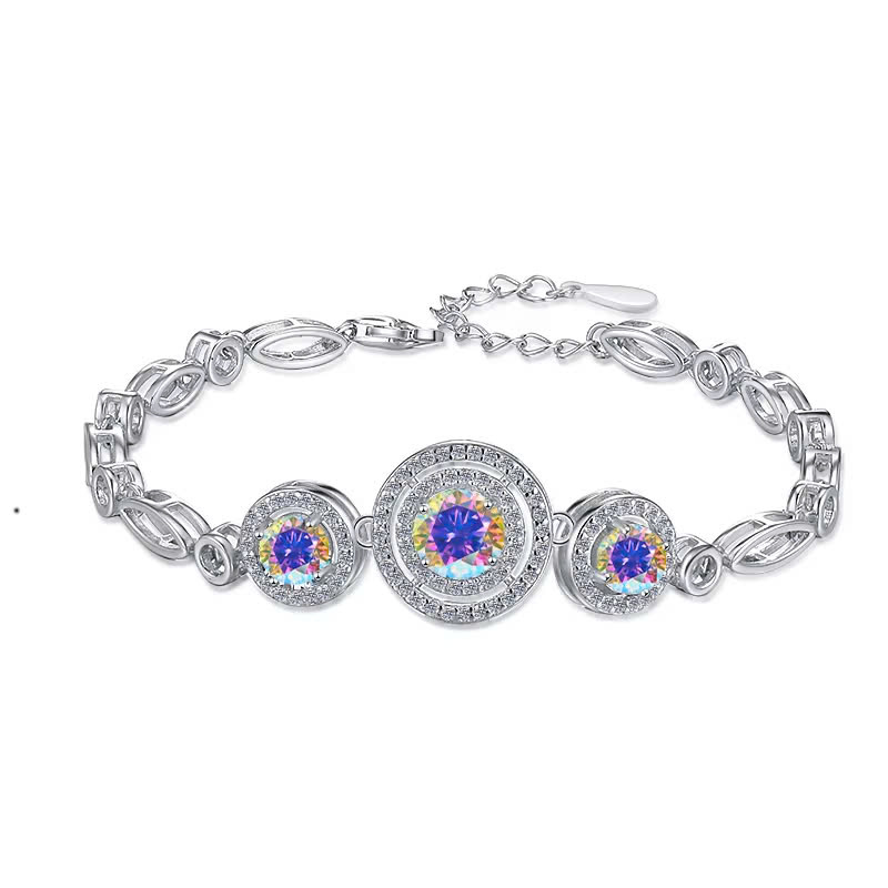 Vòng Tay ESME ESSL015C Kim Cương Đá Moissanite Bạc 925 Xi Kim 5 lớp