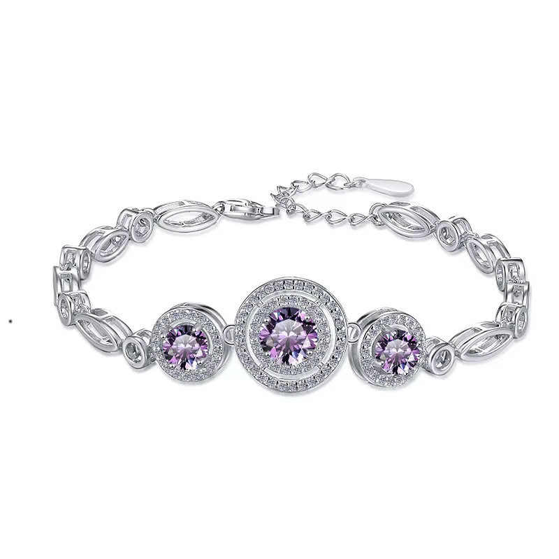 Vòng Tay ESME ESSL015C Kim Cương Đá Moissanite Bạc 925 Xi Kim 5 lớp