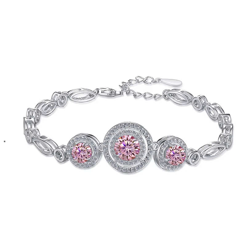 Vòng Tay ESME ESSL015C Kim Cương Đá Moissanite Bạc 925 Xi Kim 5 lớp