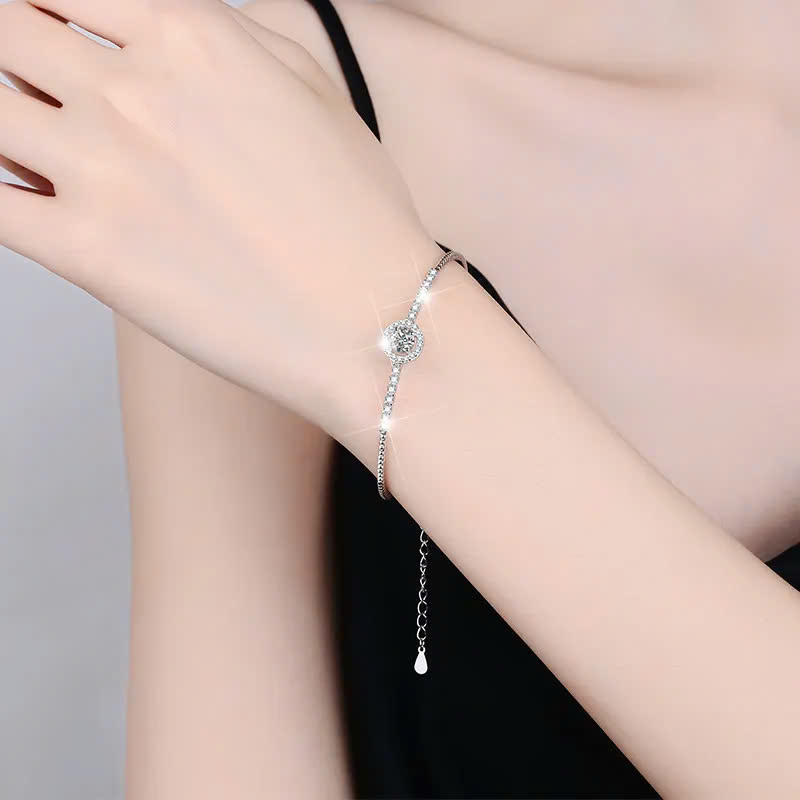 Vòng Tay ESME ESSL014C Kim Cương Đá Moissanite Bạc 925 Xi Kim 5 lớp