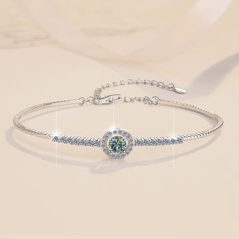 Vòng Tay ESME ESSL014C Kim Cương Đá Moissanite Bạc 925 Xi Kim 5 lớp