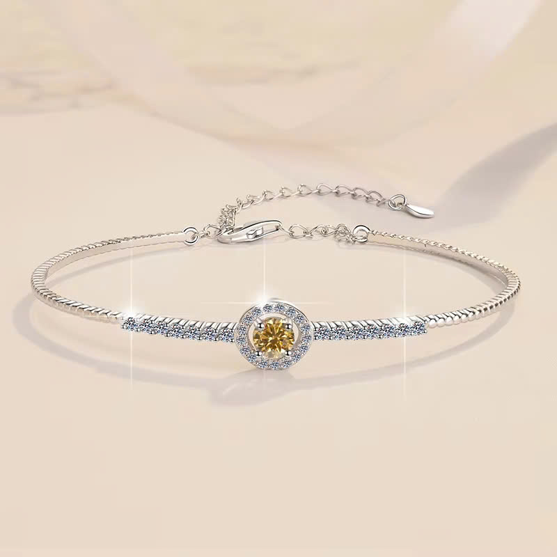 Vòng Tay ESME ESSL014C Kim Cương Đá Moissanite Bạc 925 Xi Kim 5 lớp