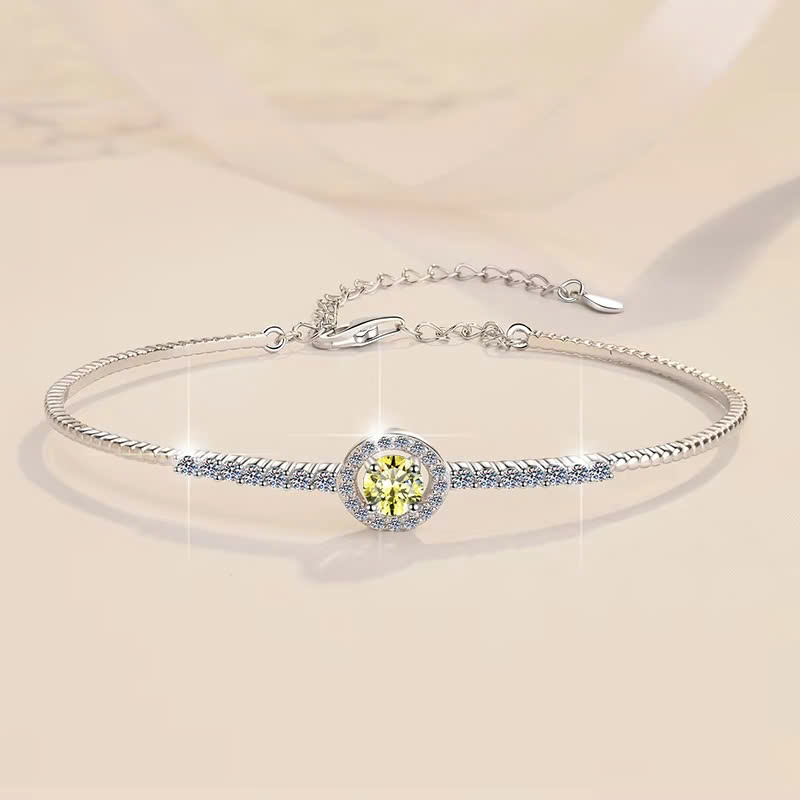 Vòng Tay ESME ESSL014C Kim Cương Đá Moissanite Bạc 925 Xi Kim 5 lớp