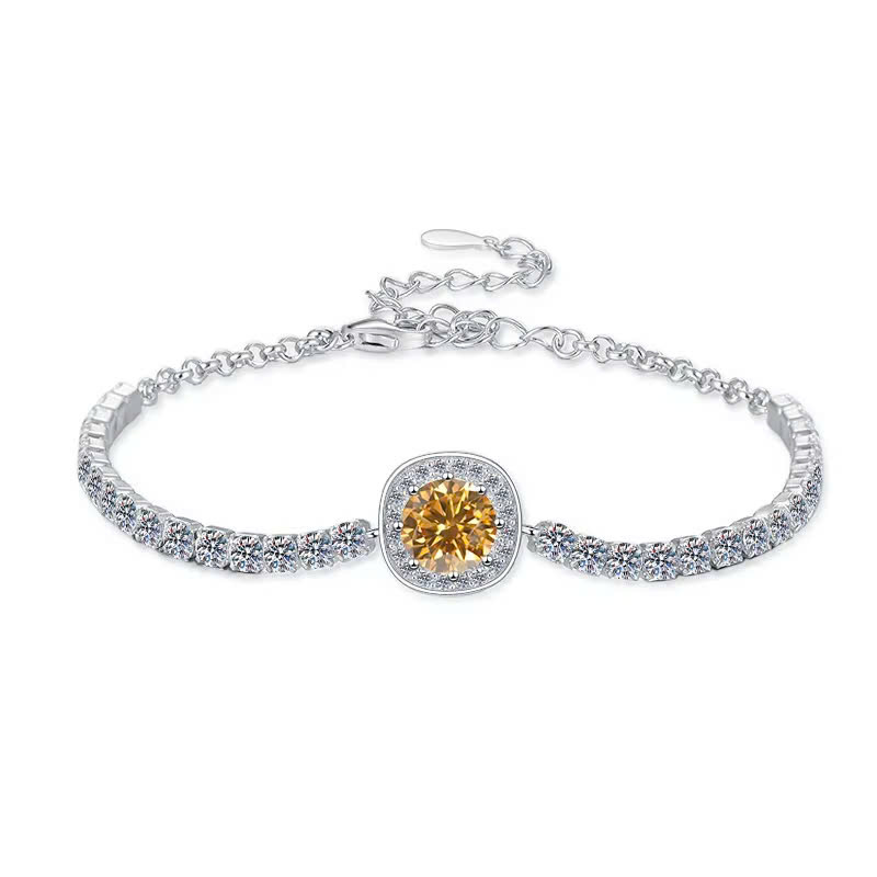 Vòng Tay ESME ESSL024C Kim Cương Đá Moissanite Bạc 925 Xi Kim 5 lớp
