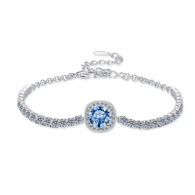 Vòng Tay ESME ESSL024C Kim Cương Đá Moissanite Bạc 925 Xi Kim 5 lớp