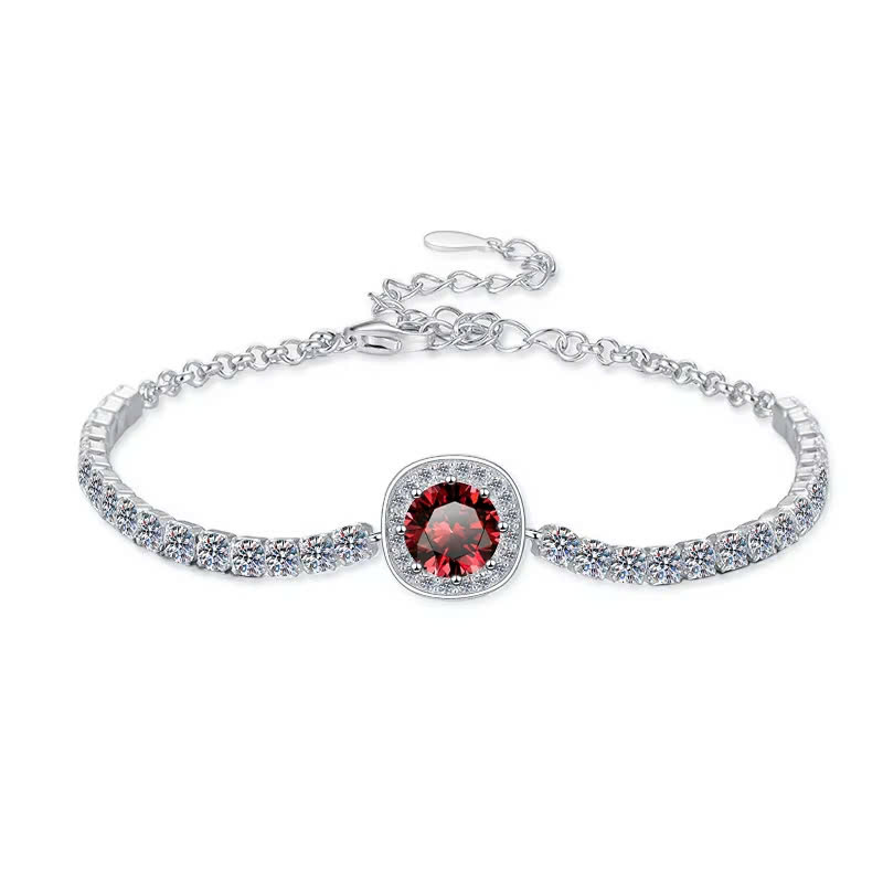Vòng Tay ESME ESSL024C Kim Cương Đá Moissanite Bạc 925 Xi Kim 5 lớp