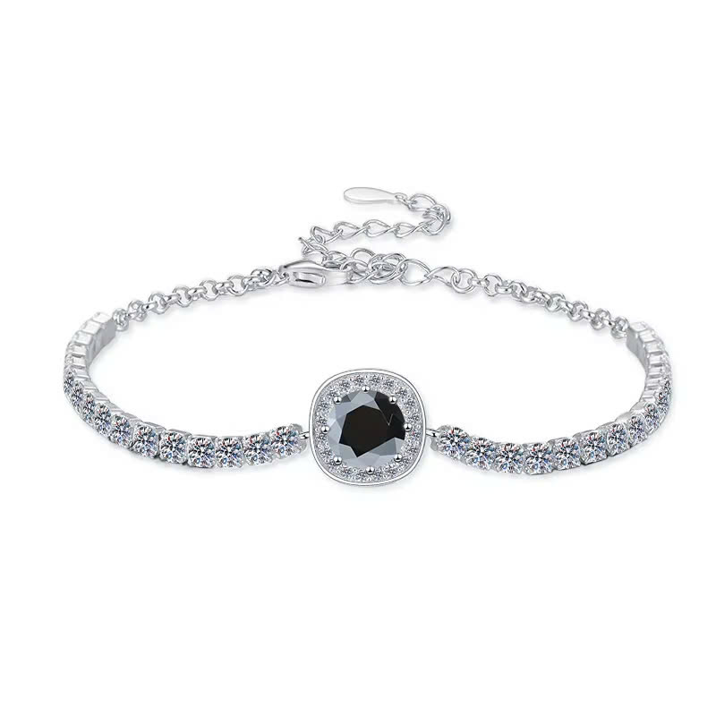 Vòng Tay ESME ESSL024C Kim Cương Đá Moissanite Bạc 925 Xi Kim 5 lớp