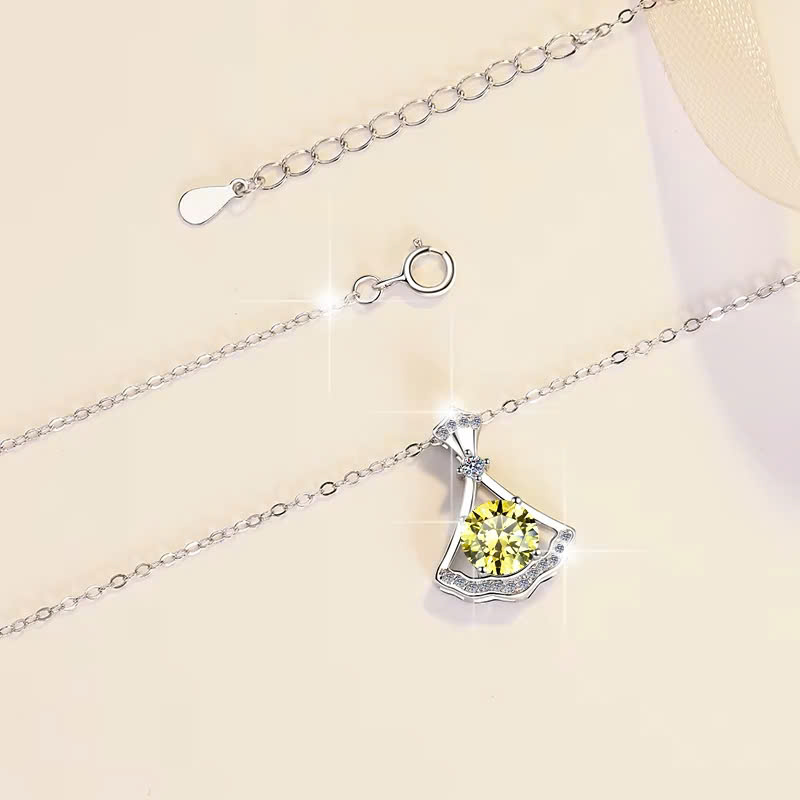 Dây Chuyền ESME ESHK037Y Kim Cương Đá Moissanite Bạc 925 Xi Kim 5 lớp