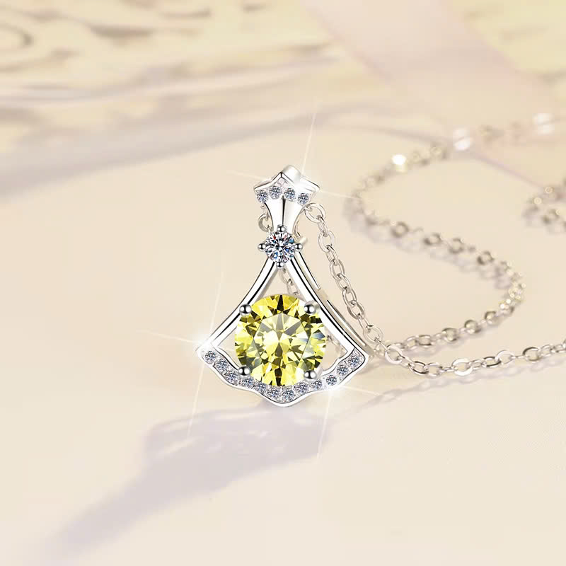 Dây Chuyền ESME ESHK037Y Kim Cương Đá Moissanite Bạc 925 Xi Kim 5 lớp