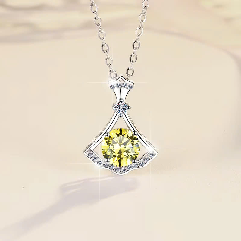 Dây Chuyền ESME ESHK037Y Kim Cương Đá Moissanite Bạc 925 Xi Kim 5 lớp
