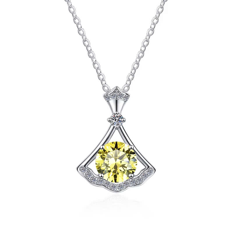 Dây Chuyền ESME ESHK037Y Kim Cương Đá Moissanite Bạc 925 Xi Kim 5 lớp