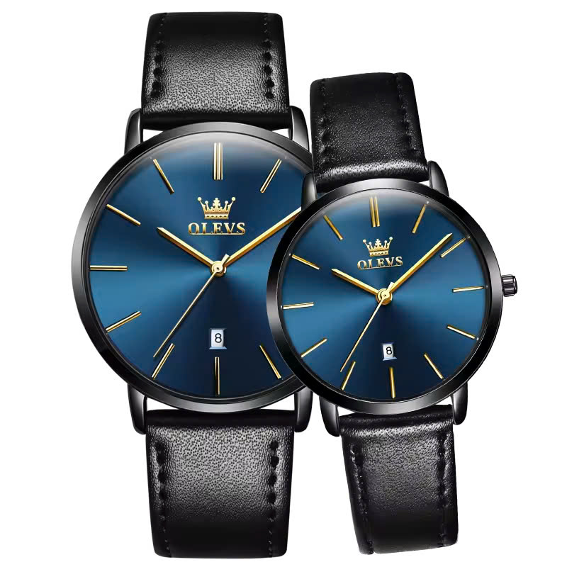 Đồng Hồ Cặp OLEVS-5869B Dây Da Chính Hãng