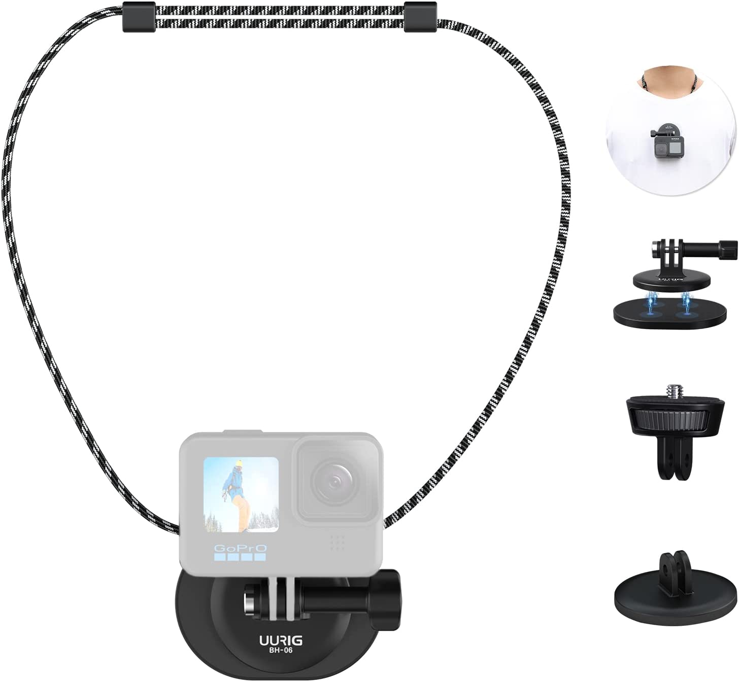 Phụ kiện Gopro/Dji/Insta360 vòng đeo cổ nam châm uurig đa năng siêu tiện lợi 