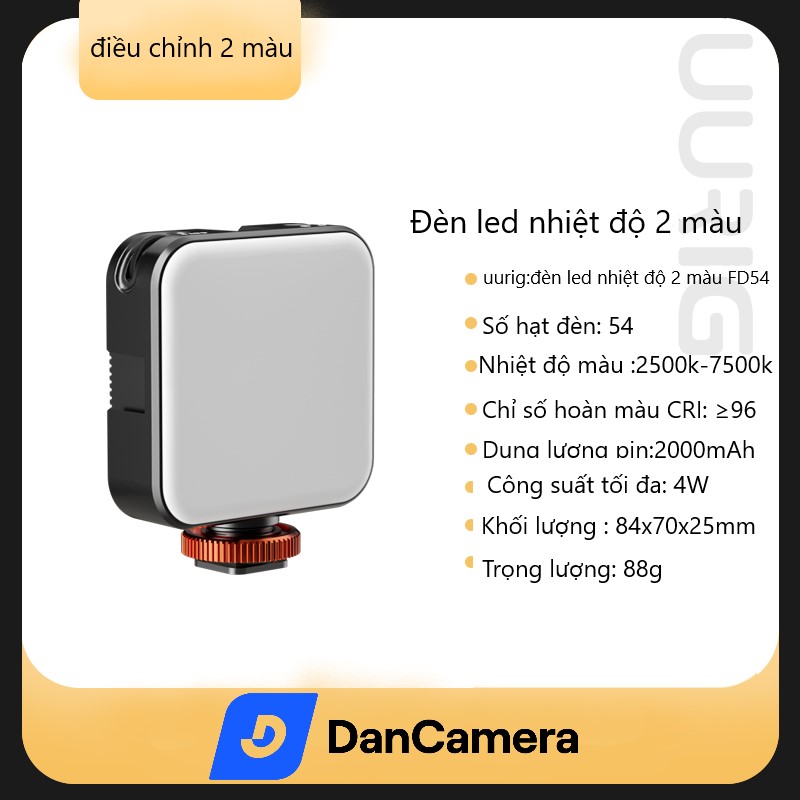 Đèn Vrig FD54 kẹp điện thoại| Hai màu| Dung lượng pin 2000 mah | Phụ kiện hỗ trợ ánh sáng