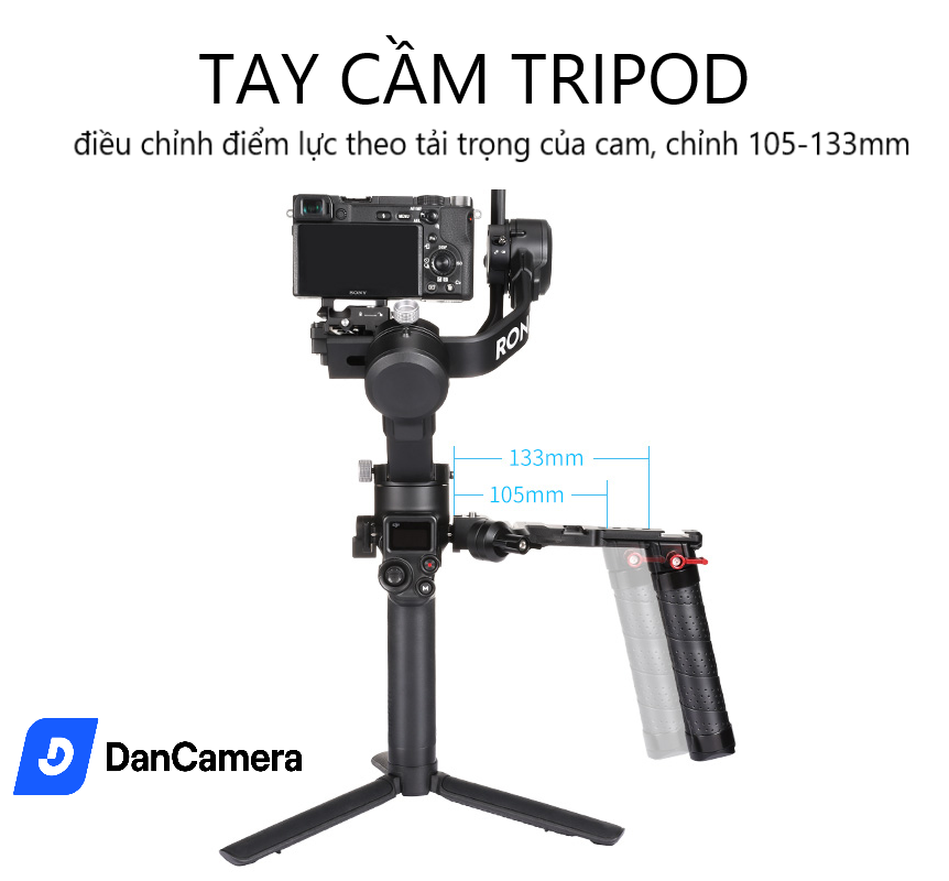 Tay cầm CNC Uurig hỗ trợ quay video có giá gắn đèn,mic kiêm sạc điện thoại không dây