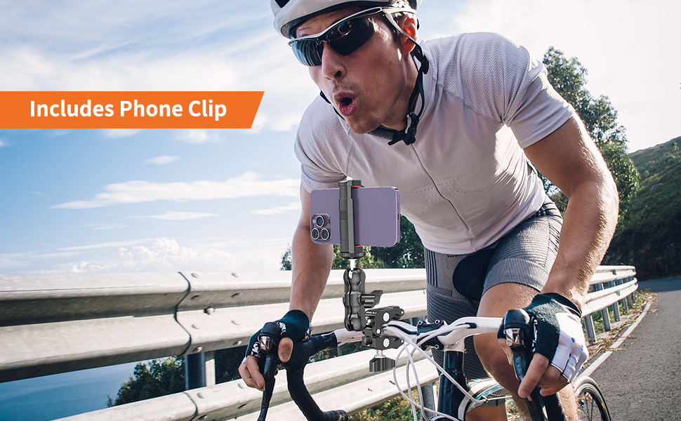 Phụ kiện insta360/Gopro kẹp baga, ghi đông Uurig bằng nhôm CNC siêu chắc