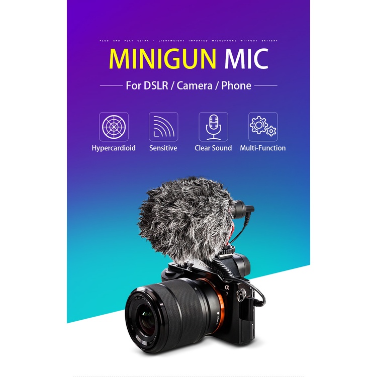 Micro phone Boya BY- MM1 / Minigun | Mic thu âm cho camera hành động GoPro, DJI, điện thoại
