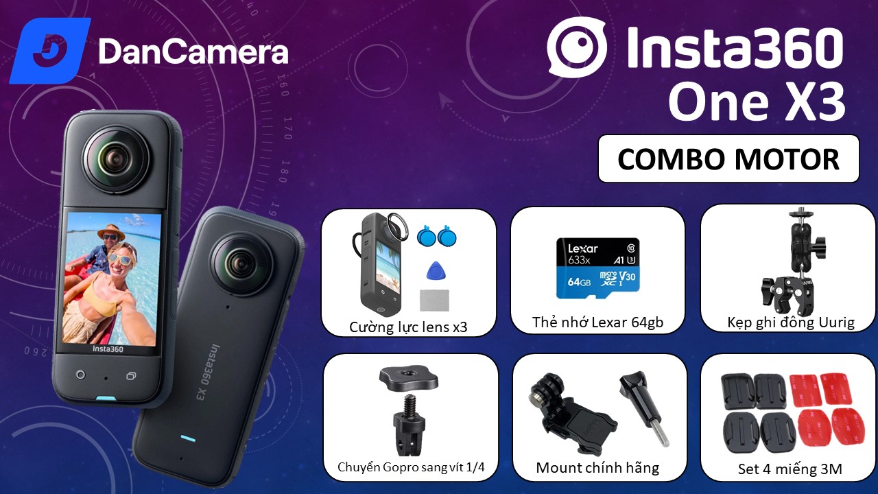 Insta360 ONE X3 | Like New | Camera hành động quay 360 độ cực nét 5.7K 360