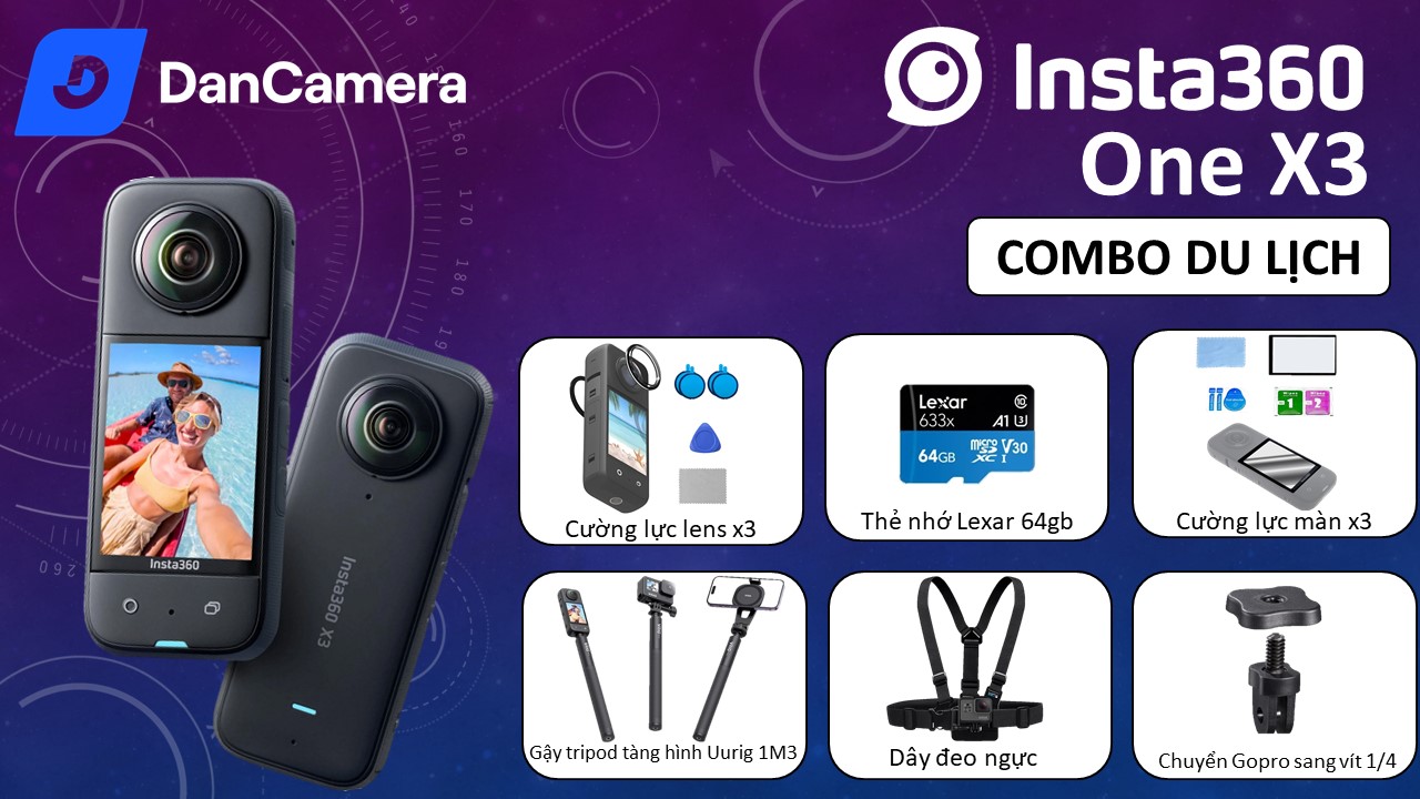 Insta360 ONE X3 | Like New | Camera hành động quay 360 độ cực nét 5.7K 360