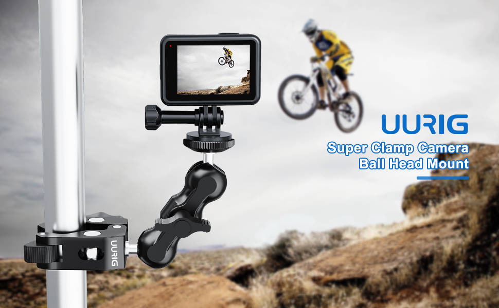 Phụ kiện insta360/Gopro kẹp baga, ghi đông Uurig bằng nhôm CNC siêu chắc