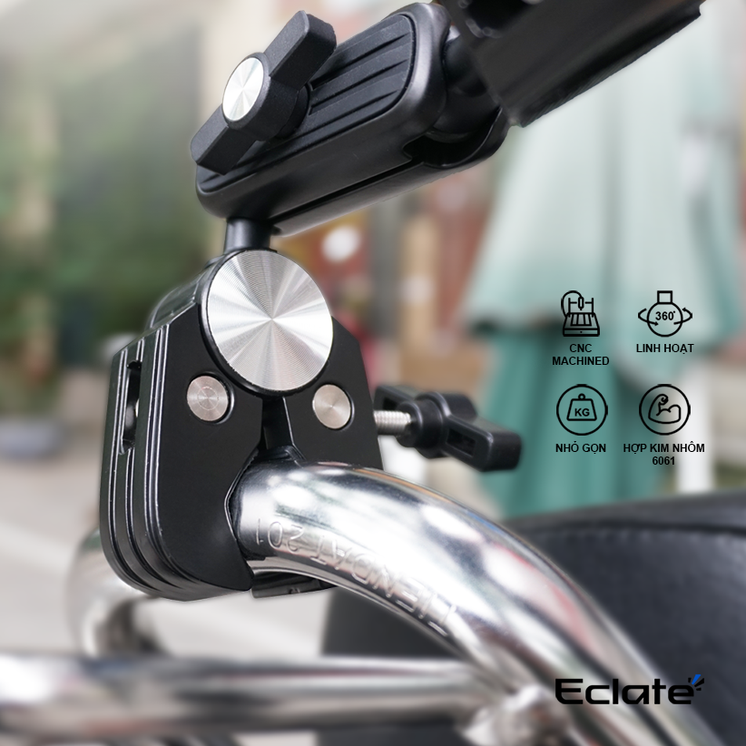 Giá kẹp cho action camera Eclate| Gopro, Insta360, DJI| CNC
