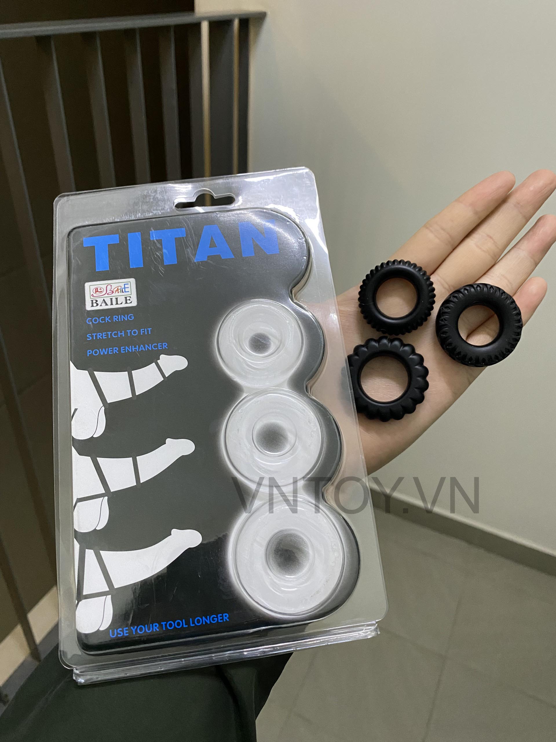 Vòng đeo Baile Titan chống xuất tinh sớm - Hộp 3 cái