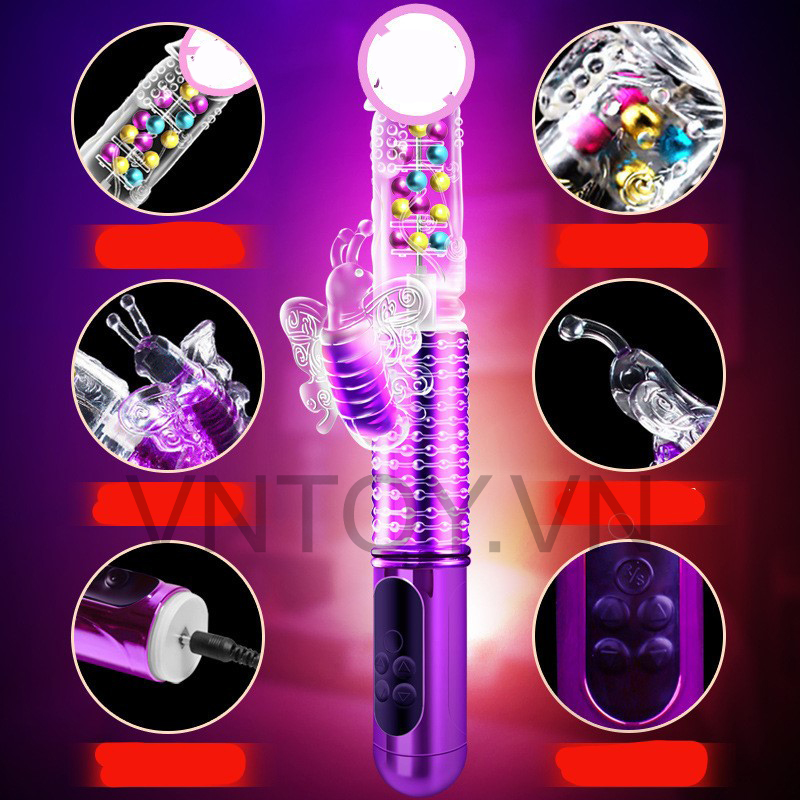 Dương vật giả thụt xoay vô cực rung điểm G