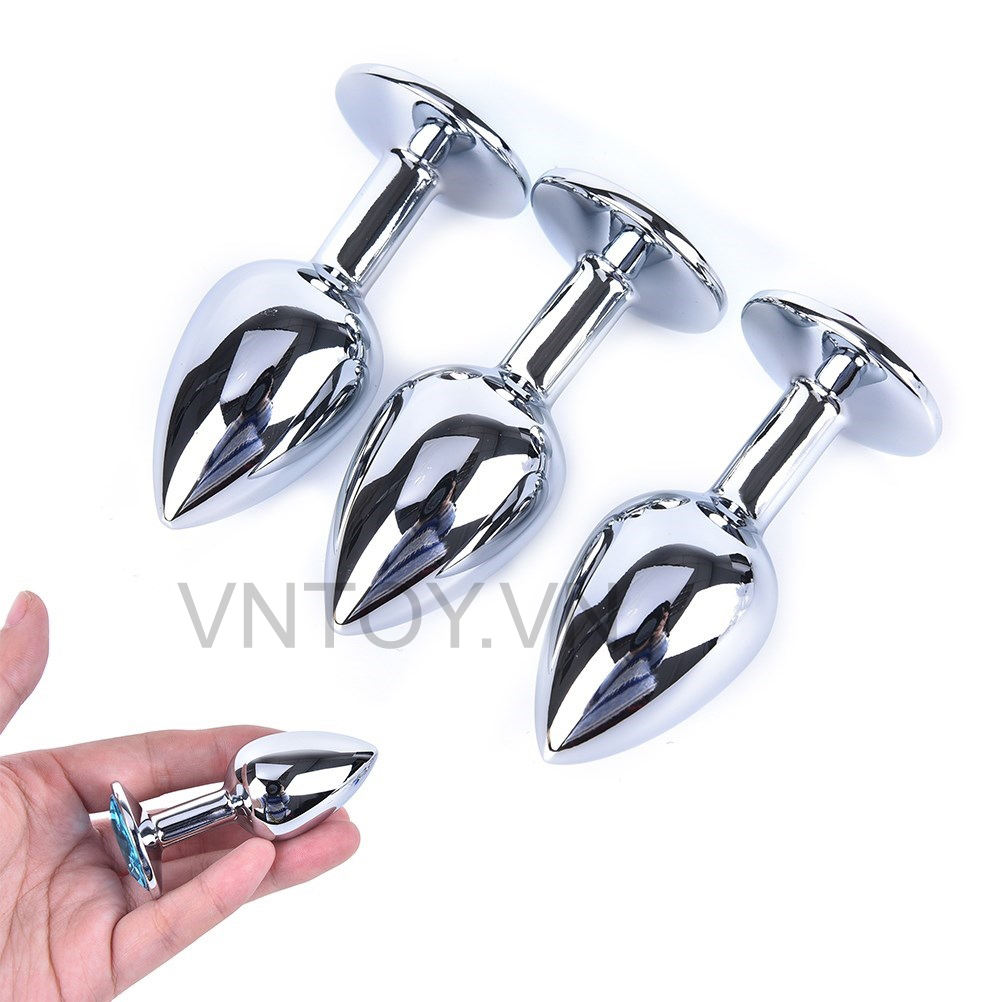 Phích cắm hậu môn Inox đính đá sang chảnh