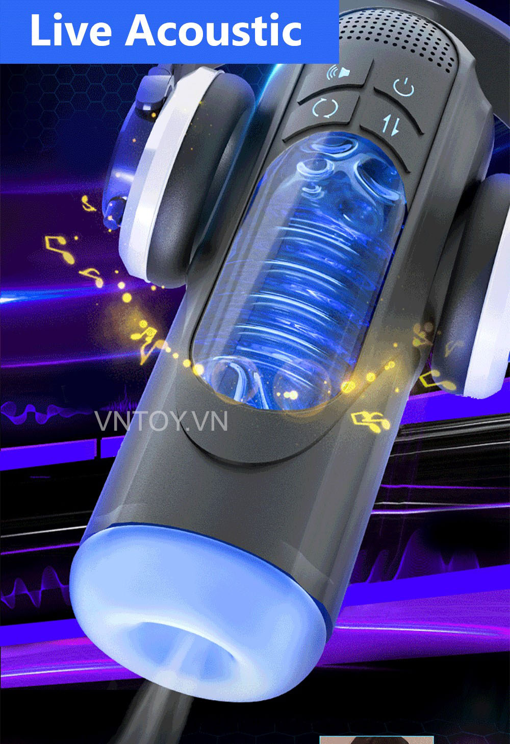 Âm đạo giả gắn tường xoay thụt âm thanh siêu cấp