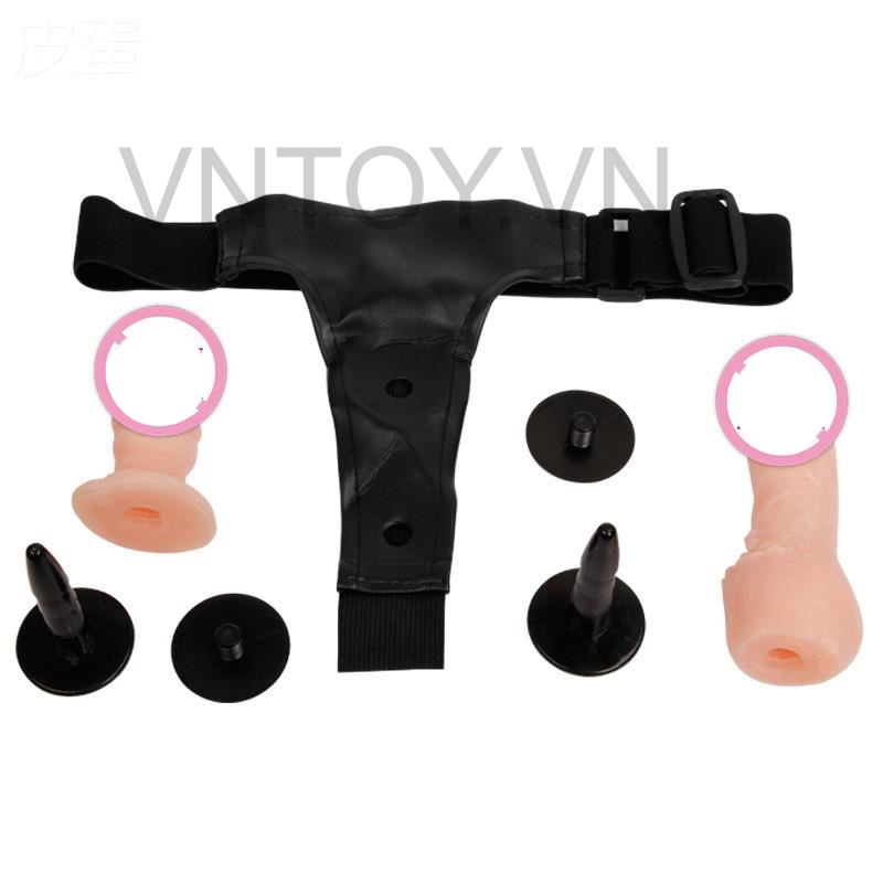 Dương vật giả 2 đầu có dây đeo dành cho les